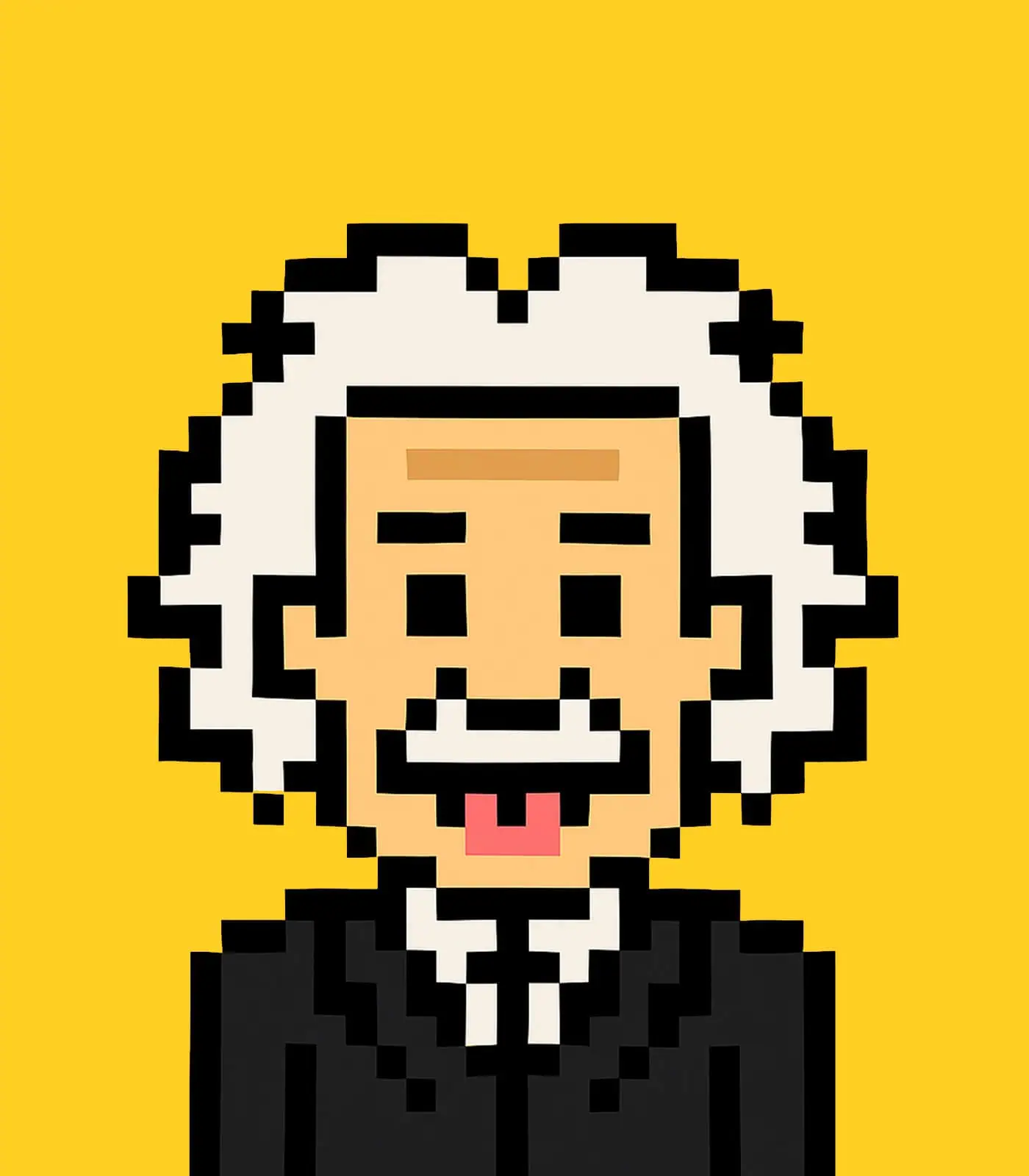 8-bit Style Portrait of Albert Einstein
