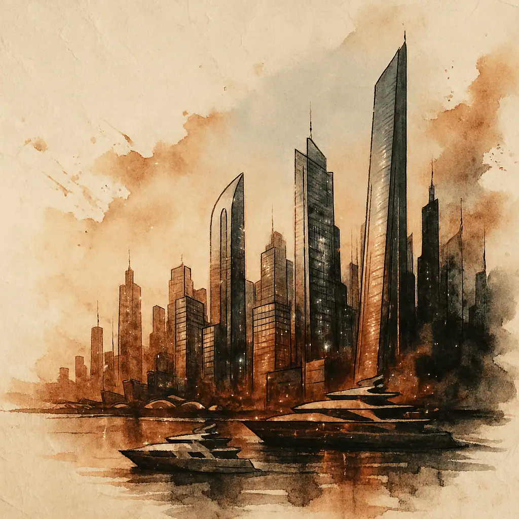 Futurist Ink Cityscape