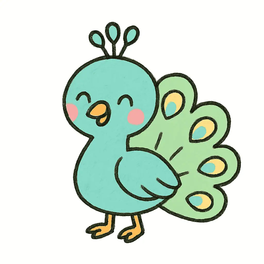 Kawaii Peacock Icon
