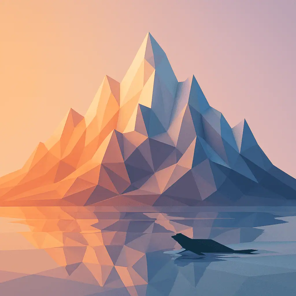 Low‑Poly Mountain & Ocean Scene 
