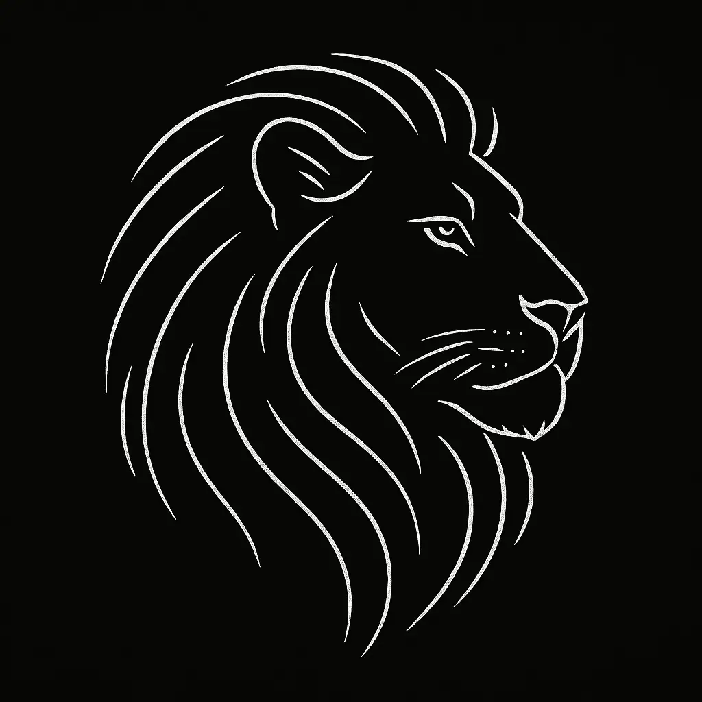 Minimalist Lion Line Art