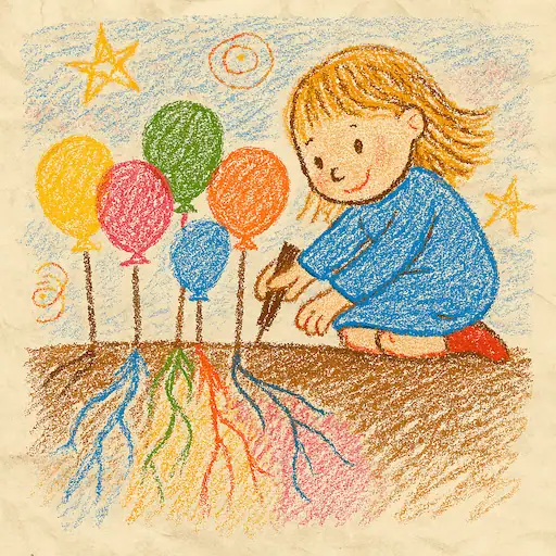 Planting Balloons in Crayon